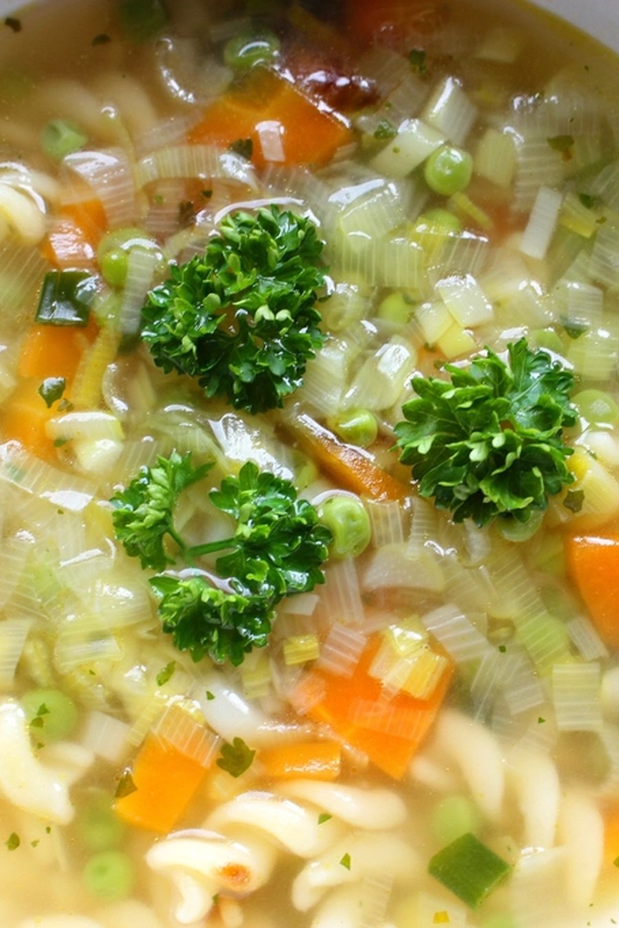 A bowl of vegetable soup