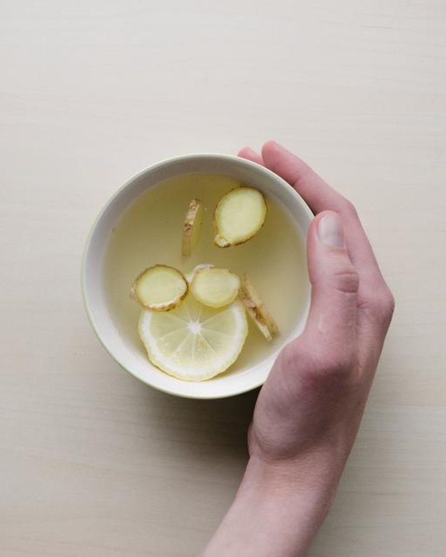 A warm morning infusion of ginger and lemon